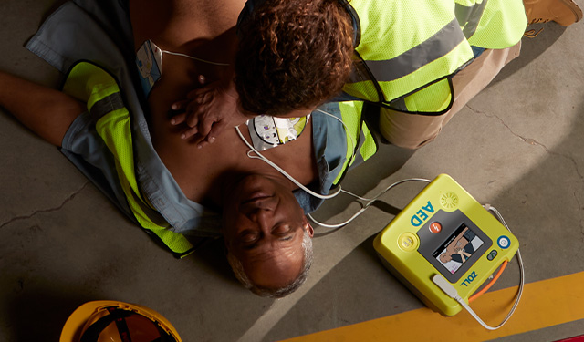 Follow AED instructions