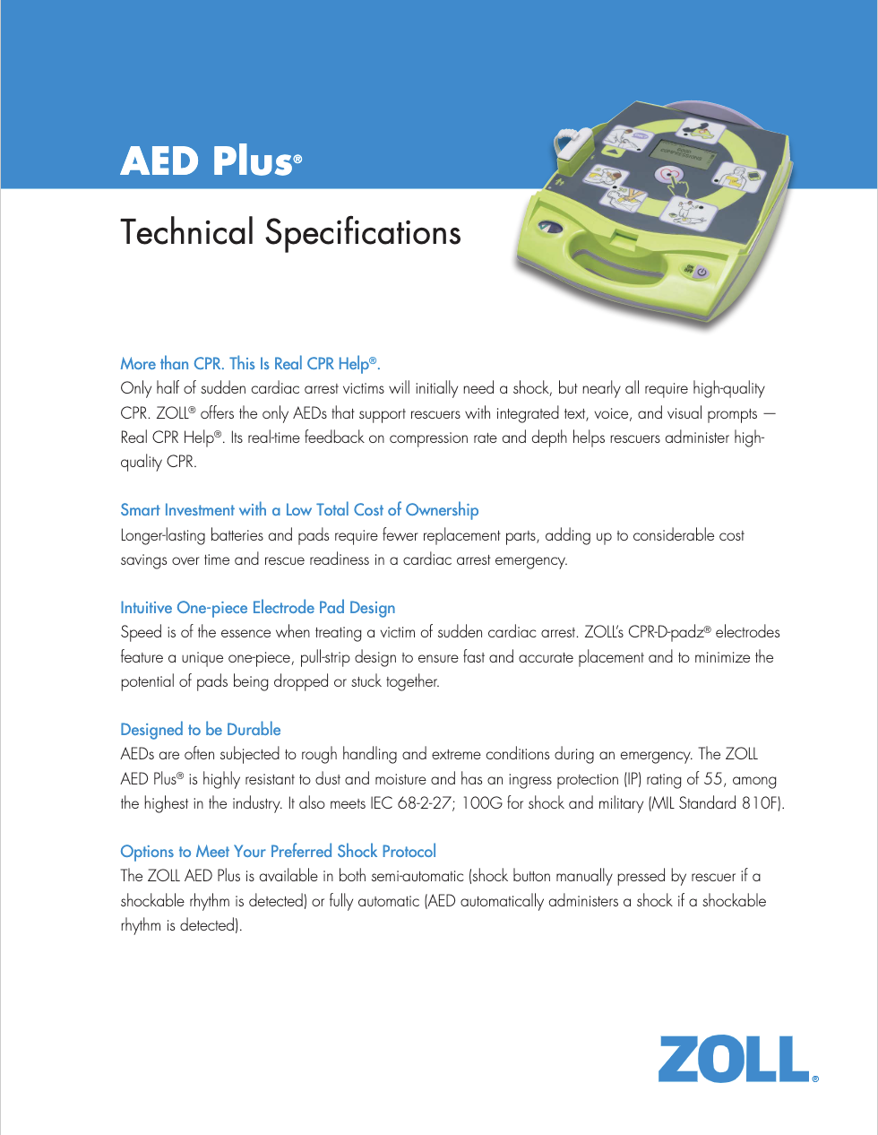 AED Plus Technical Specifications
