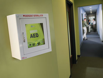 AED Plus dentist office wall