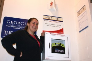 Georgian College staff member Nicole Graham and AED Plus